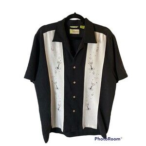 Cubavera Short Sleeve Dress Shirt Mens Medium ‘Cocktails.’ I